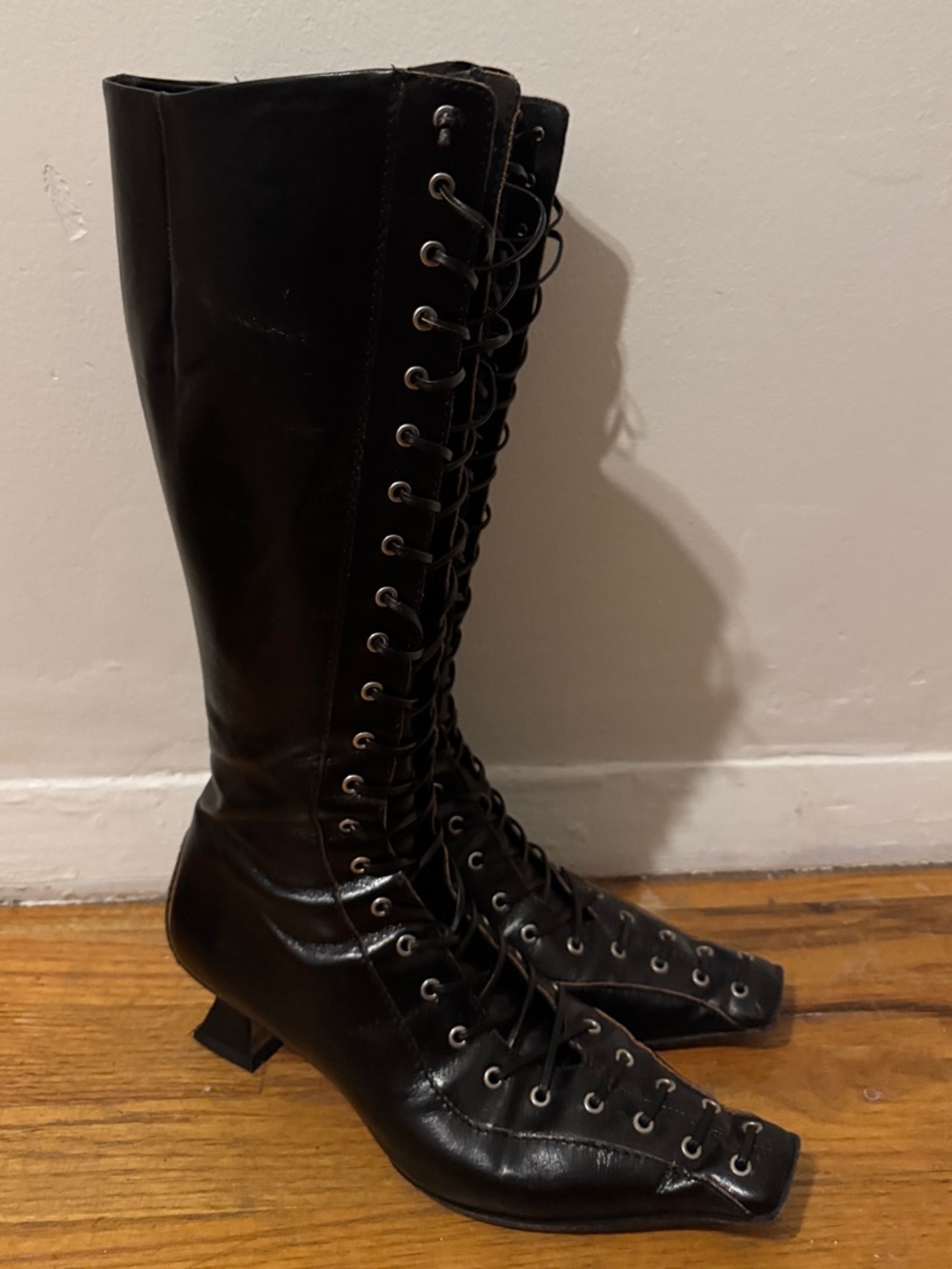 Miista Lucy Boot - Lace-Up Knee-High Women's Boots - Black